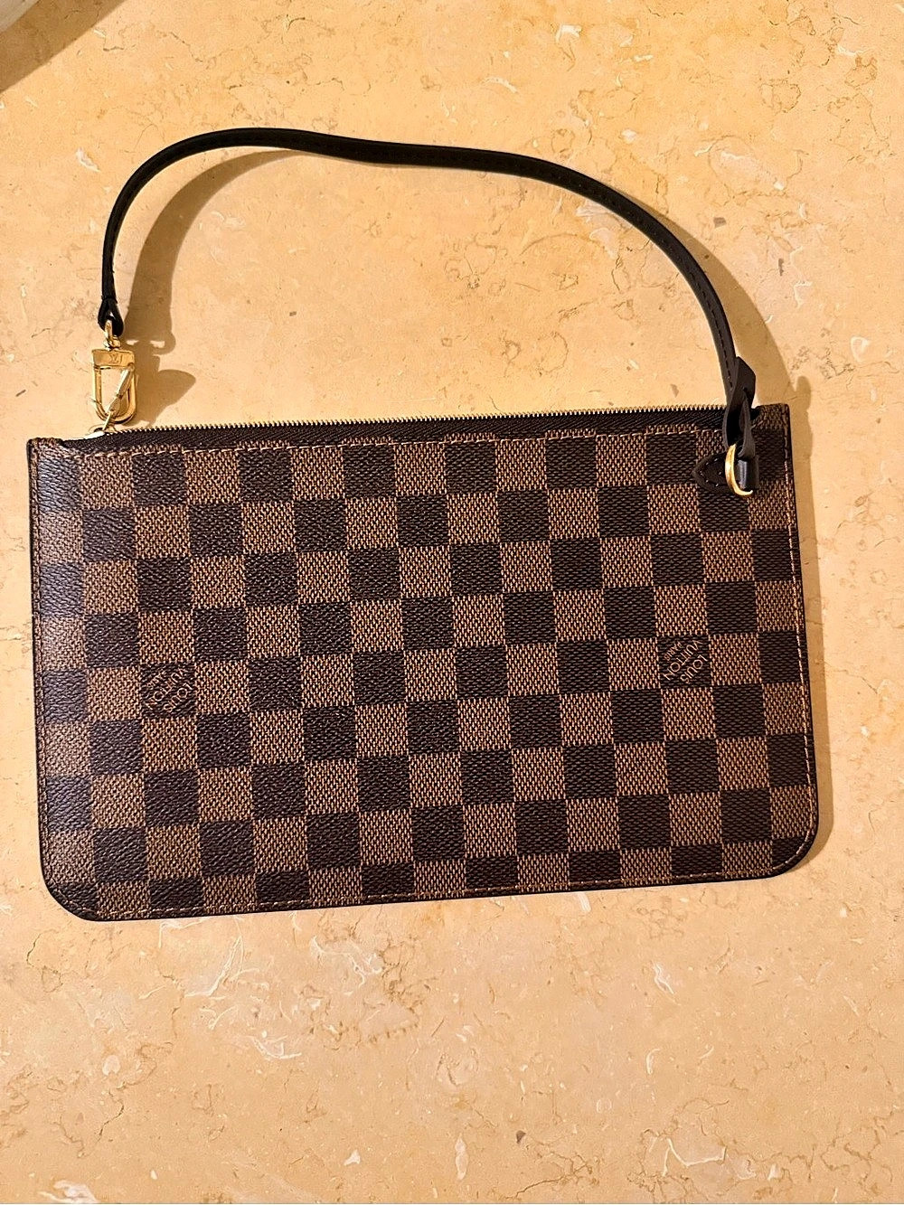 Louis Vuitton Pochette Accessoires NM Wristlet Brown & Red